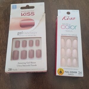 Kiss Gel Fantasy and Salon Color Nails - Mauve and Light Pink 2 sets